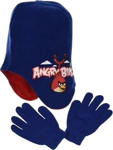 Set aus Mütze und Handschuhen in blauer Farbe
