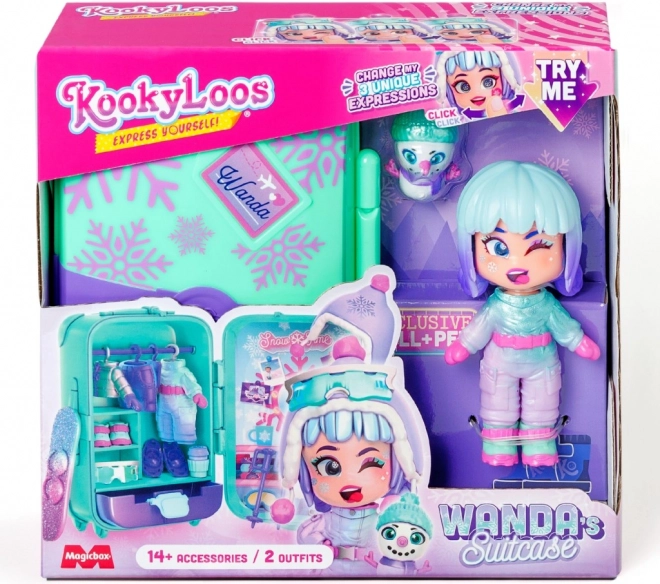 Puppe KookyLoos Wanda im Koffer mit Winterausstattung
