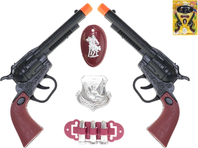 Cowboy-Set mit 2 Pistolen 20 cm mit Zubehör