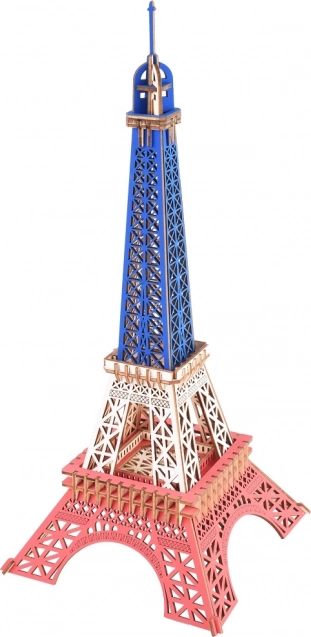 Holz 3D Puzzle Eiffelturm in den Farben Frankreichs