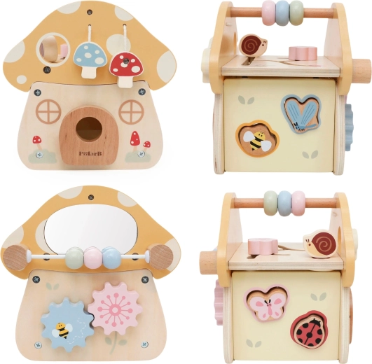 Mehrere Spielaktivitäten in einem Holzspielzeug