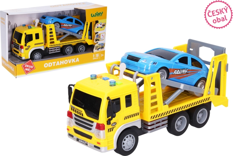 Abschleppwagen mit Auto und Licht- und Soundeffekten