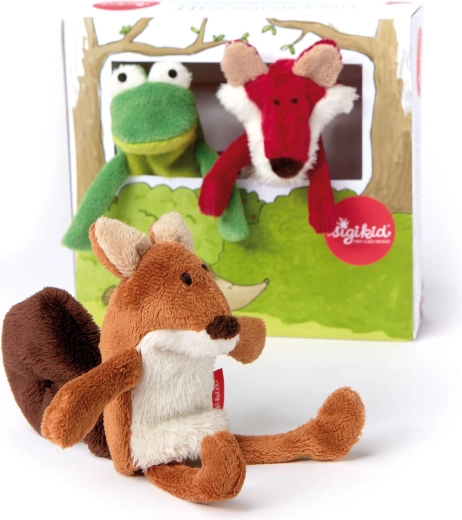 Set aus Plüsch-Fingerpuppen Sigikid – Eichhörnchen, Fuchs und Frosch