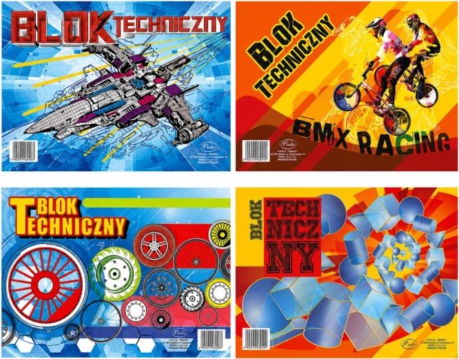 PROTOS weißer Zeichen-/Technikblock A4, 10 Blatt, 120 g/m² - 1 Stück
