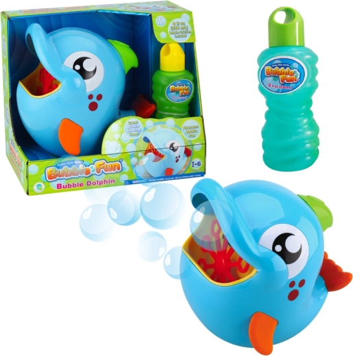 Delfin-Seifenblasenmaschine mit 236-ml-Nachfüllung – Bubble Fun