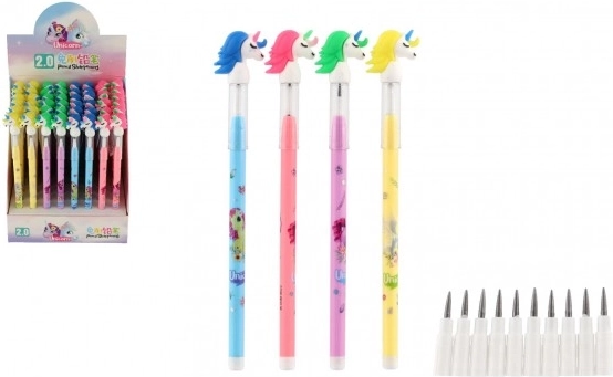 Einhornstift mit austauschbaren Minen, 4 Farben