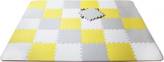 Kinderkraft Schaumstoff-Puzzle-Spielmatte Luno 150 × 180 cm gelb (30 Stk.)