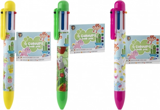 Sechsfarbiger Kugelschreiber