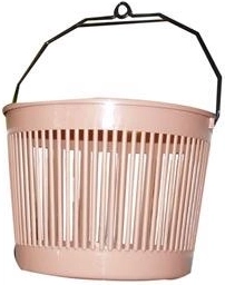 Runder Wäscheklammerkorb mit Aufhängeöse 20 × 15 cm, Kunststoff, Farbmix