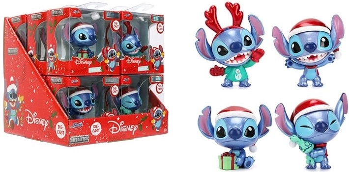 Metallfigur STITCH 6,5 cm mit Weihnachtsmütze – Sammleredition von Jada Toys