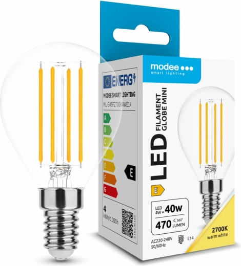 Modee LED-Lampe Filament Globe Mini G45 4 W E14, 470 lm, warmweiß