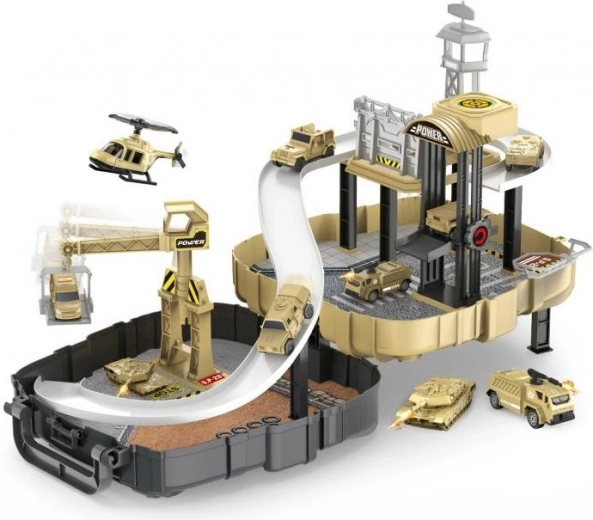 Militärstation mit 2 Autos im Rucksack