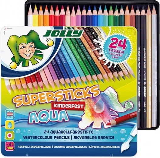 Aquarellfarbstifte JOLLY Supersticks Aqua 24 Stk in Metalldose