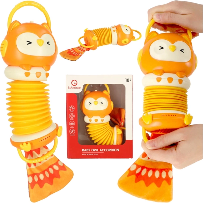 Kinder Akkordeon Eule orange