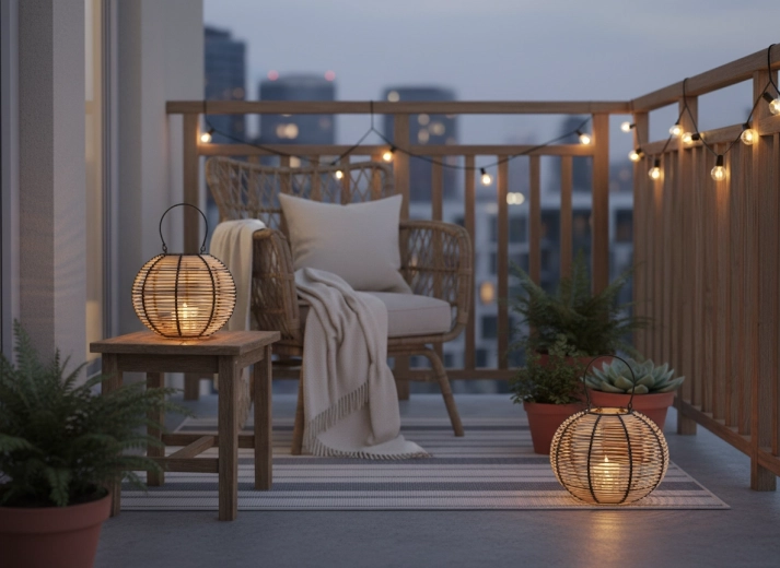 Atmosphäre auf Balkon und Terrasse