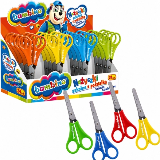 Schulschere mit Lineal BAMBINO - 1 Stück