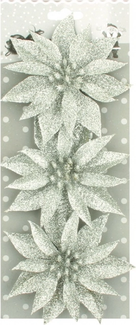Weihnachtliche Glitzerrosen Silber