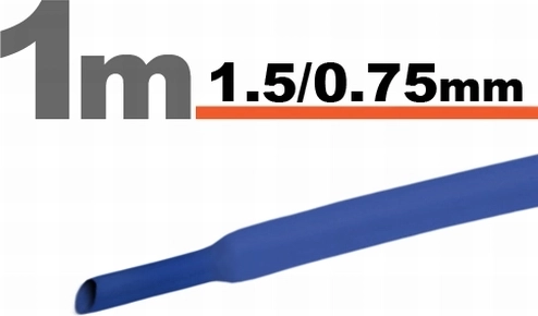 Blaue Schrumpfschlauch 1,5 / 0,75 mm