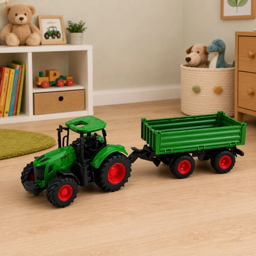Traktor mit Anhänger für realistisches Farmspiel