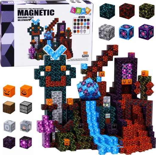 Magnetische Pixel-Bausteine 3D Dunkle Welt 100 Teile STEM