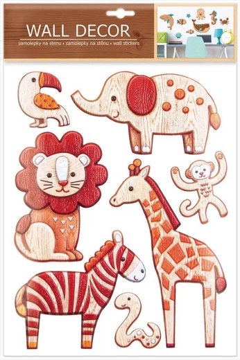 Selbstklebende Wandsticker Safari-Tierchen 7 Stk.