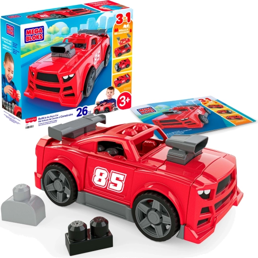 Mega Bloks 3-in-1 Bauset Rennwagen (26 Teile)