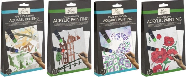 Acrylmalset - 4 verschiedene Motive