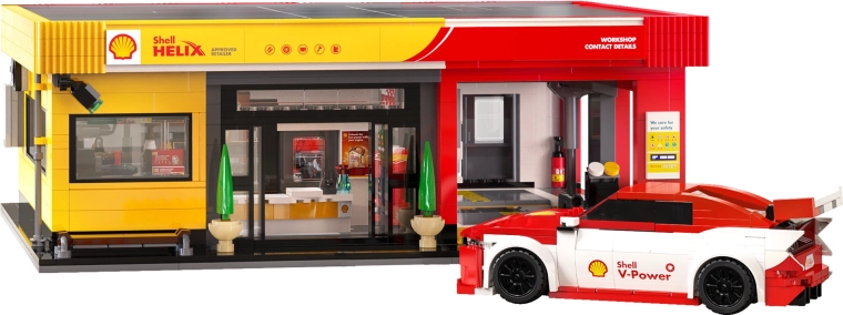 Authentische Shell-Servicestation