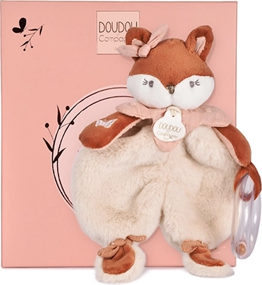 Doudou-Geschenkset: Plüschfuchs Mina mit Rassel, 18 cm
