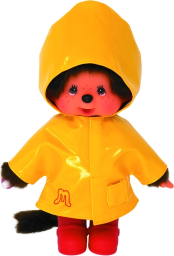Monchhichi Junge in gelbem Regenmantel 20 cm