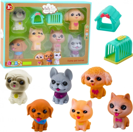 Gummifiguren von Hunden mit Geräusch - Set 6 Stück