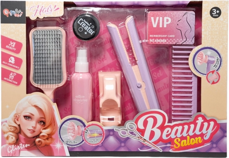 Friseur-Set für kleine Stylistinnen mit batteriebetriebenem Glätteisen