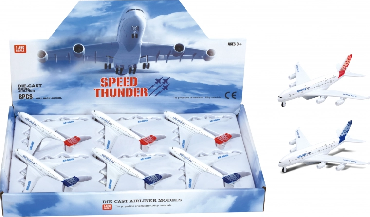 Metallflugzeug mit Rückzug 14 cm