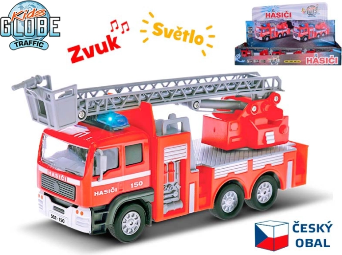 Feuerwehrauto mit Licht und Sound 14 cm – Kids Globe Traffic
