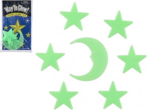 Leuchtende Wanddekoration Sterne und Mond