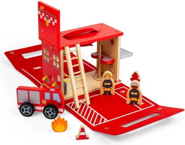 Bigjigs Toys tragbare hölzerne Feuerwache