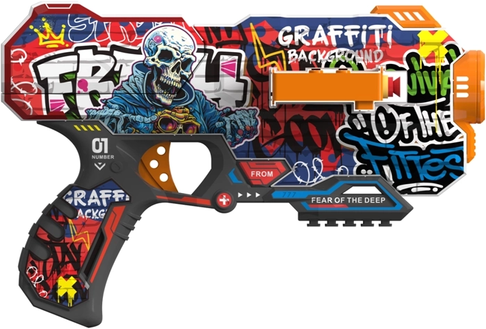 manuelle Pistole Fast Pioneer mit 12 Schaumstoffgeschossen