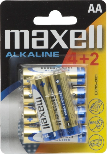 Alkaline-Batterien AA LR6 1,5 V, 6 Stück