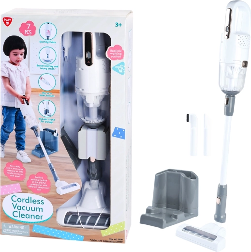 PlayGo kabelloser Kinderstaubsauger weiß – Set mit 7 Teilen