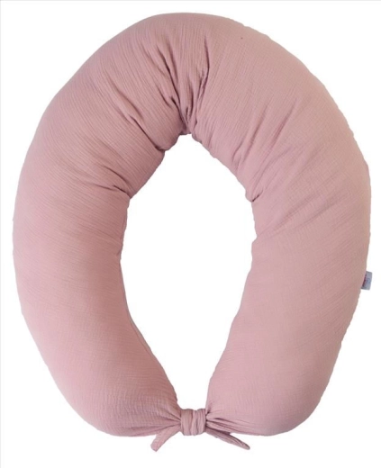 BabyMatex Musselin-Schwangerschafts- und Stillkissen Moon 260 cm altrosa