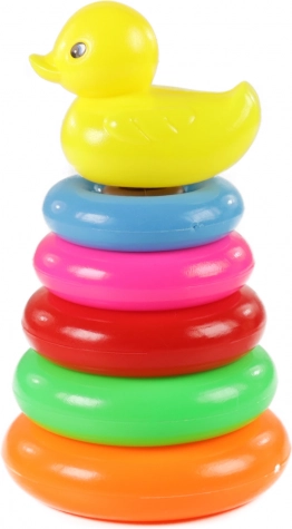 Bunte Kinderpyramide mit Ente