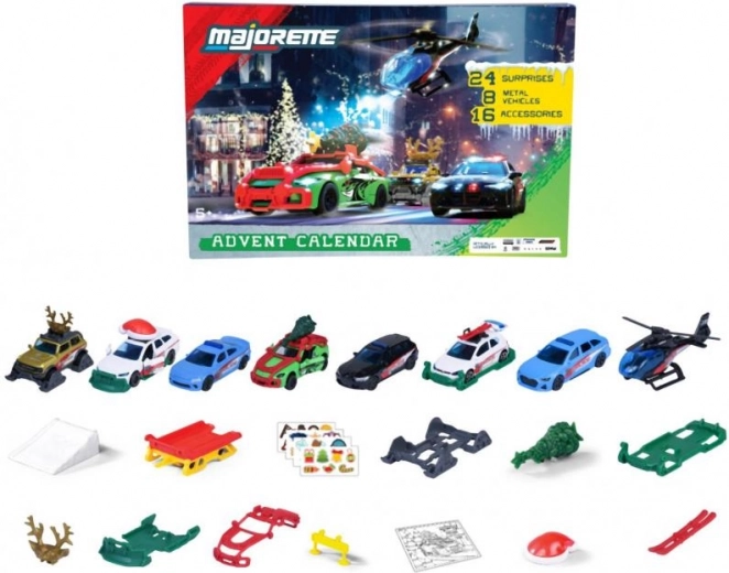 Adventskalender mit Metallautos und Zubehör (24 Überraschungen)