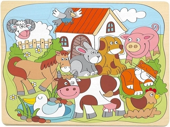 Woodyland Holz-Steckpuzzle fröhliche Haustiere