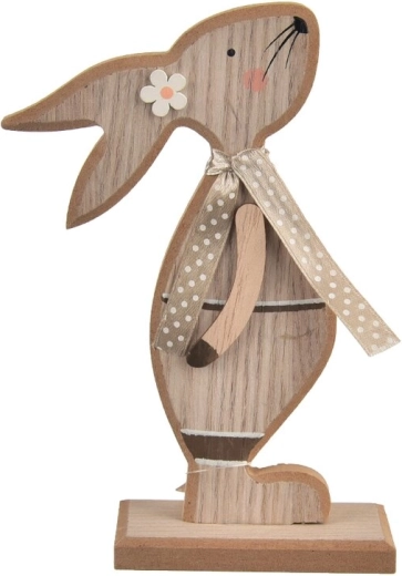 Holzdekoration Hase Kiss graubraun 16 cm