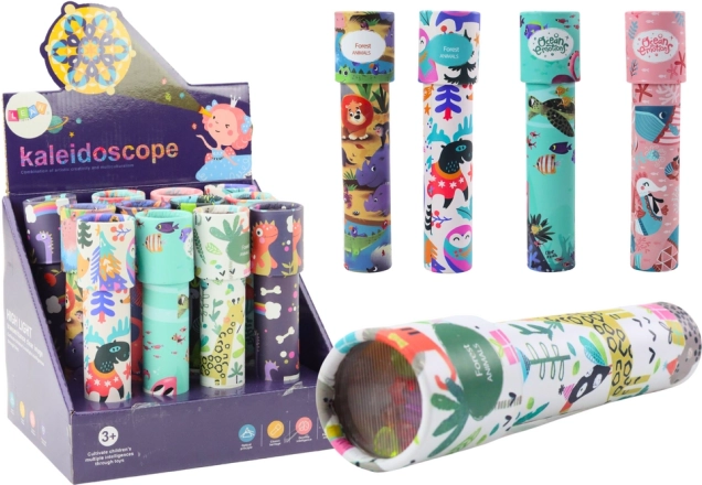 Kinder-Kaleidoskop mit Perlen – bunte Muster