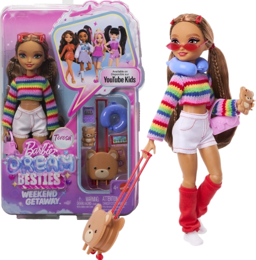 Barbie Dream Besties Teresa – Modepuppe für einen Wochenendausflug mit Zubehör
