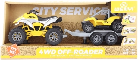 Quad mit Anhänger und Buggy, batteriebetrieben, mit Licht und Sound