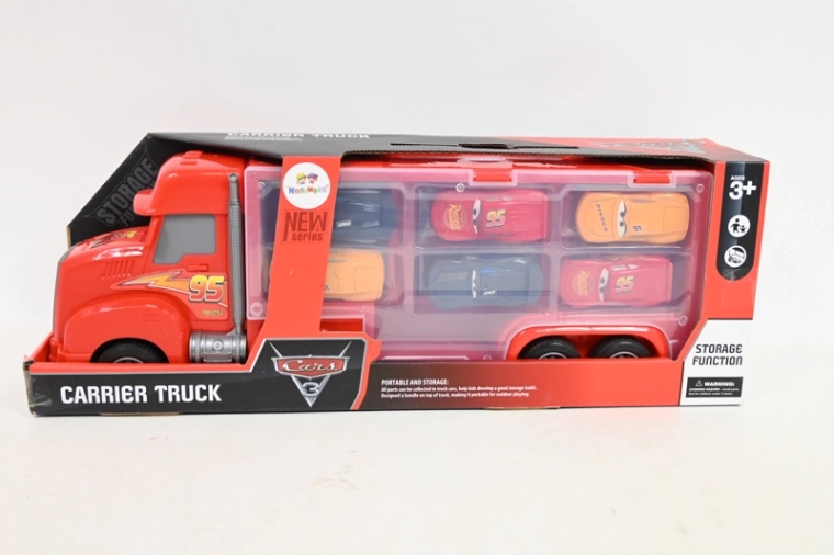 Spielset Truck-Autotransporter im Koffer mit 7 Autos