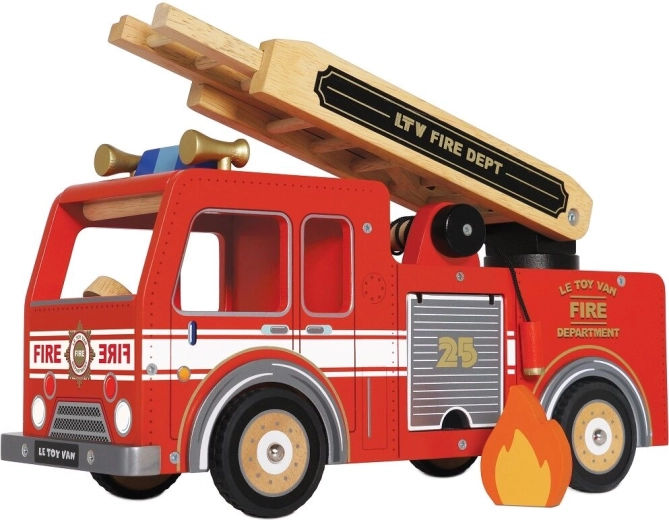 Holz-Feuerwehrauto mit Figuren von Le Toy Van