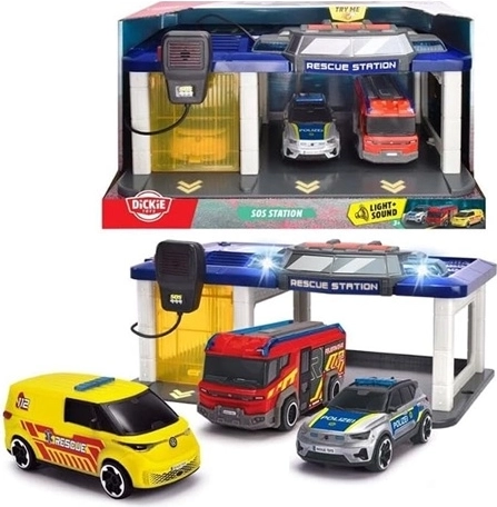 Dickie Toys Rettungsstation mit 3 Fahrzeugen